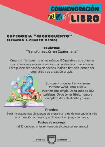 Categoría Micro Cuento Primero a 4 Medio